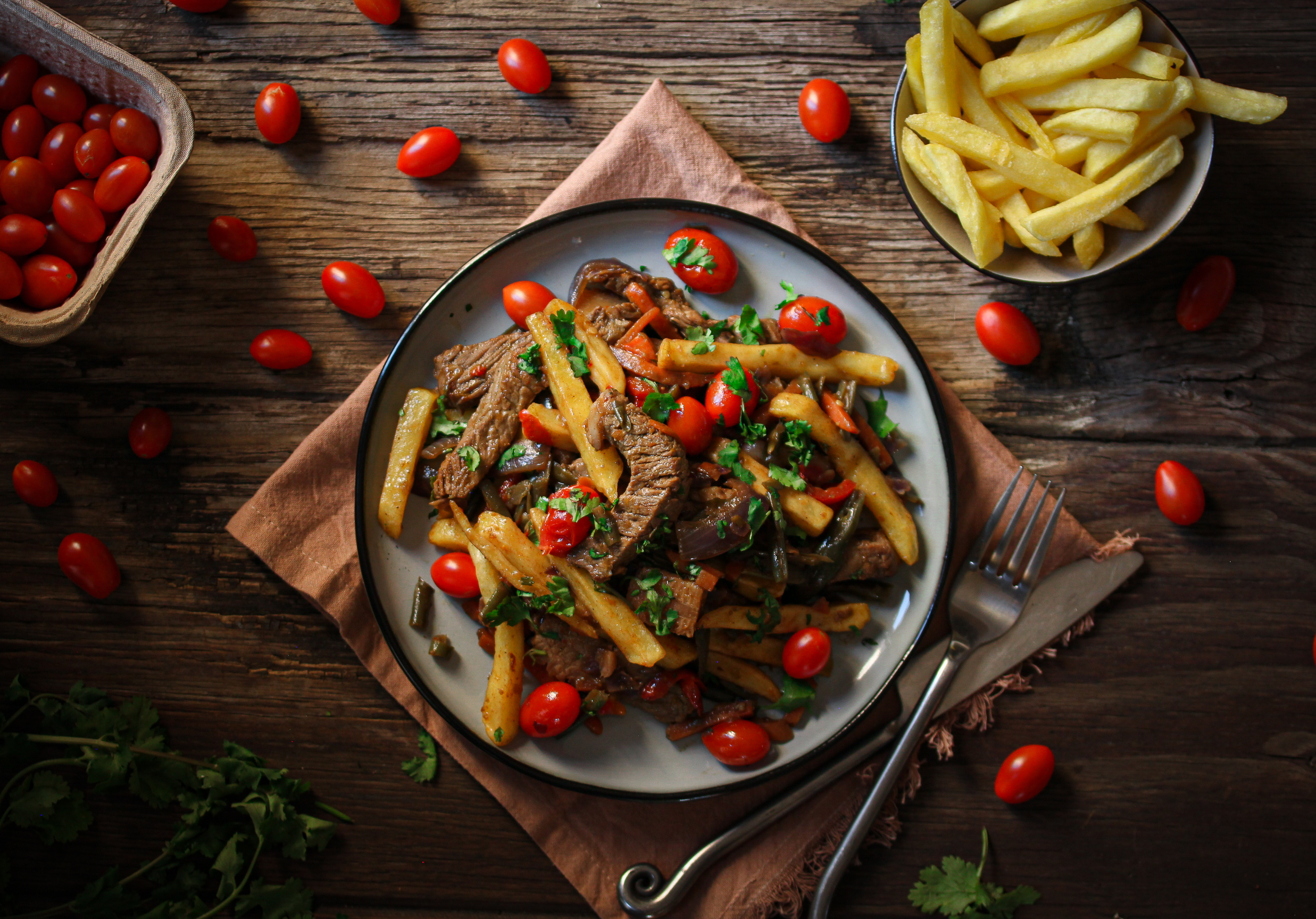 Peruvian Style Beef and Chips, Lomo Saltado